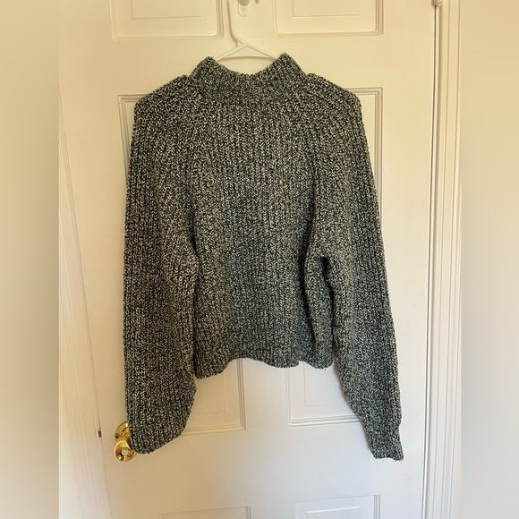 Green marbled mock neck sweater - Picture 1 of 3